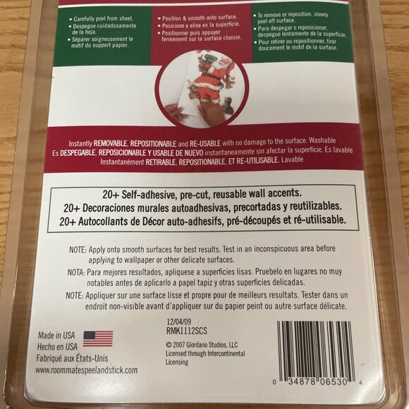 RoomMates Christmas Holidays Peel and Stick Santa Claus Appliqués Wall Decor - Picture 6 of 6